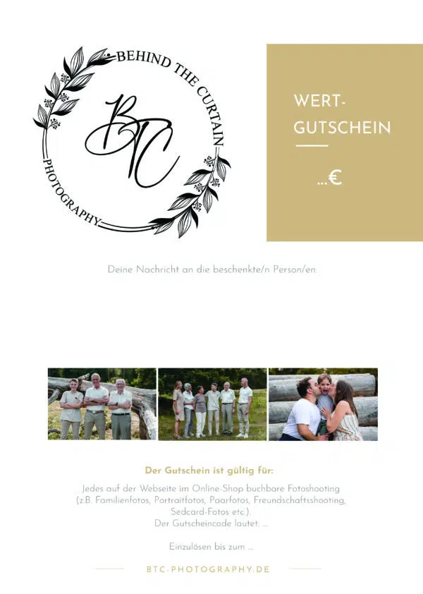 Gutschein für Fotoshooting