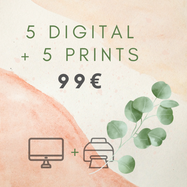Bundle 2 - 5 digital + 5 prints