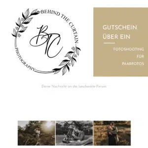 Individueller DIN A4 Gutschein als PDF zum selben ausdrucken per E-Mail in einem zu Shooting angepassten Design