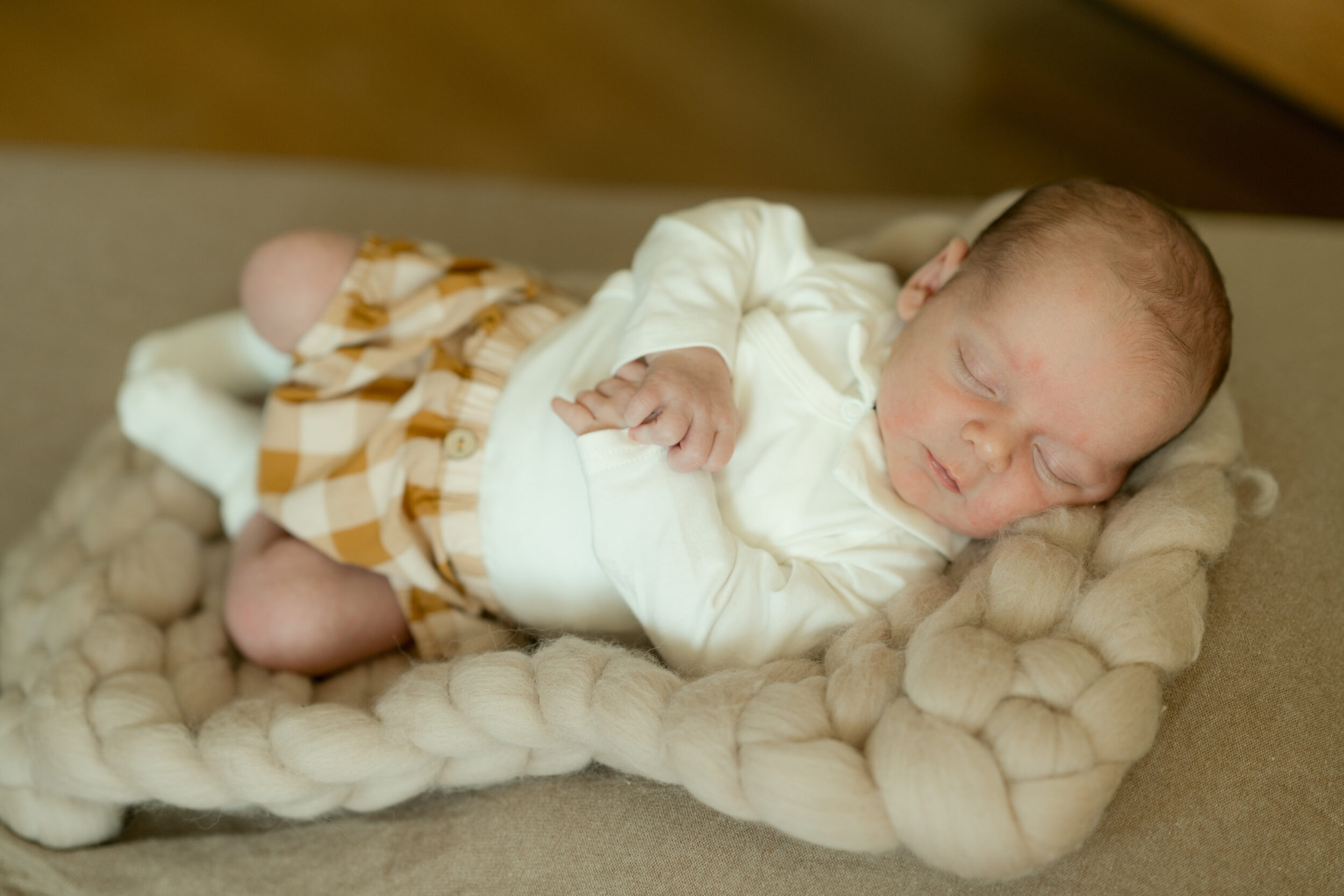 Newborn Portfolio Schlafender Säugling Nahaufnahme