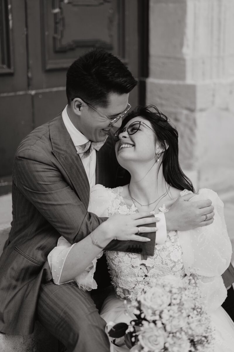 After Wedding, Nahaufnahme, Braut und Bräutigam