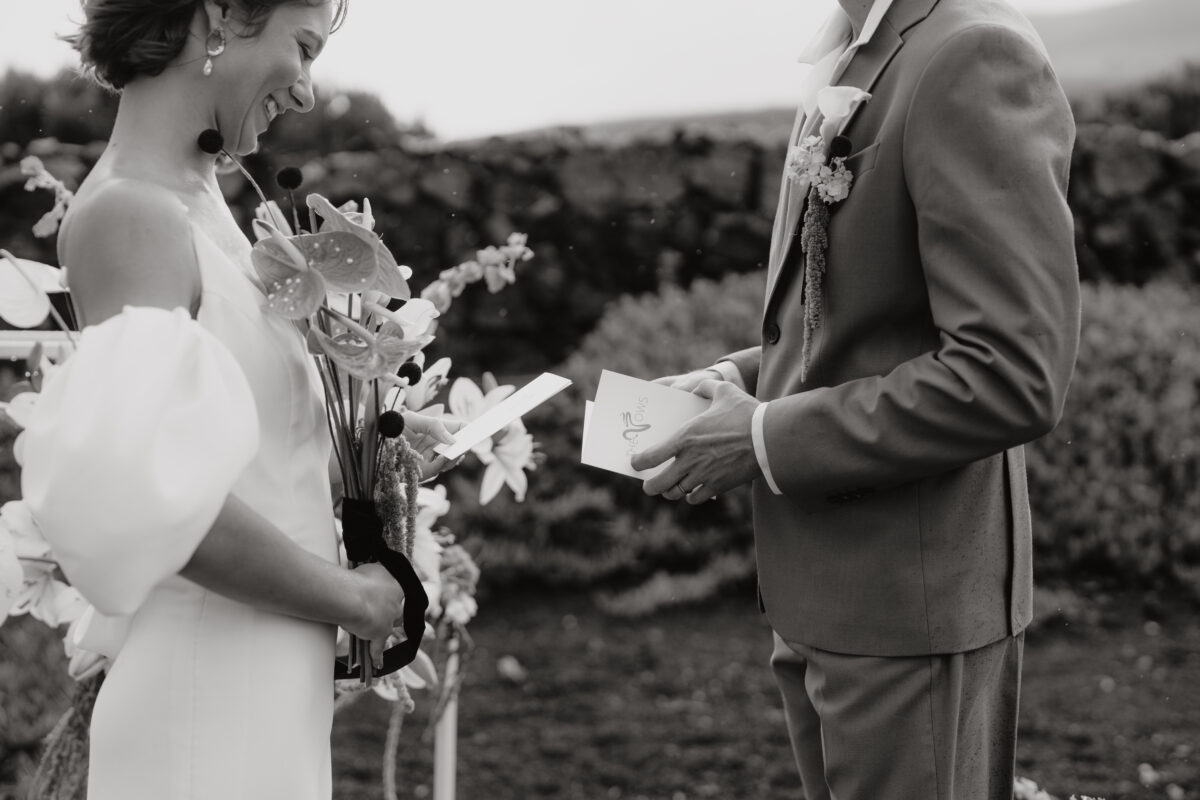 Destination Wedding Portfolio Hochzeitspaar Nahaufnahme schwarz-weiß